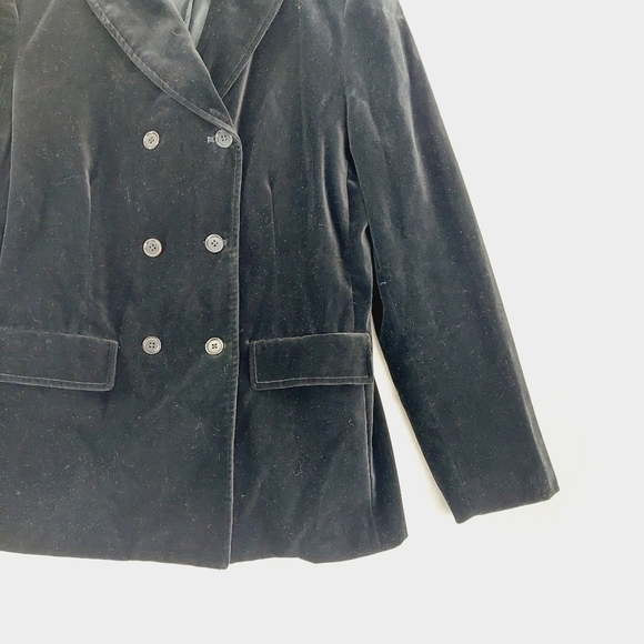 GAP Women's Black Collared Double Breasted Pea Coats Z94 - Picture 3 of 6